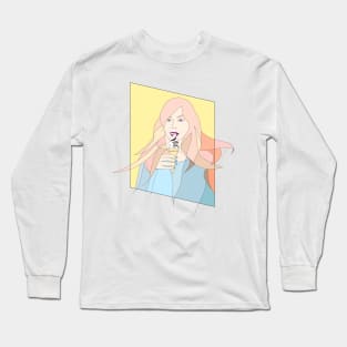 Pastel Life #woman #girl #beauty #fineart #popart #home #decor #fashion #buyart #artprint #minimal #drawing Long Sleeve T-Shirt